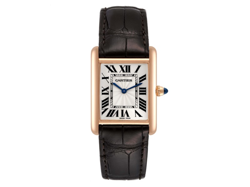 Cartier Tank Louis  Rose Gold Mechanical Mens Watch 
