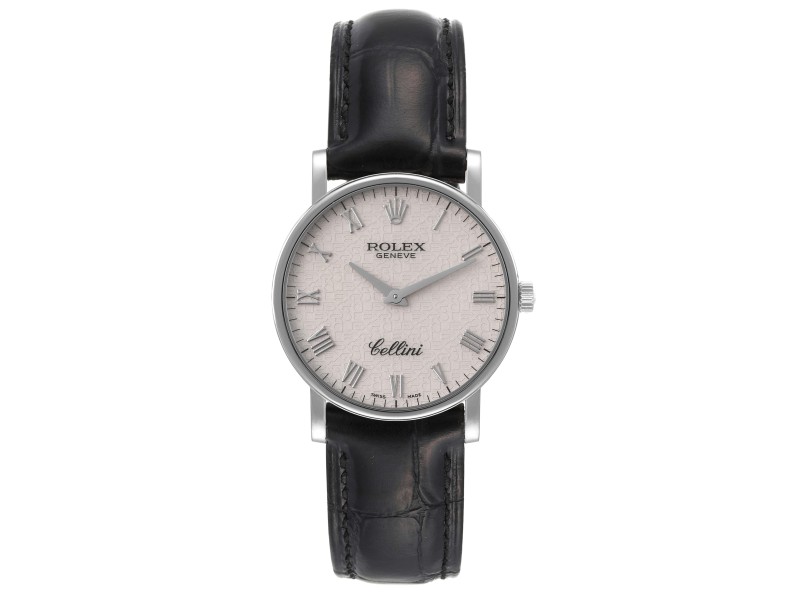 Rolex Cellini Classic White Gold Ivory Anniversary Dial Mens Watch  