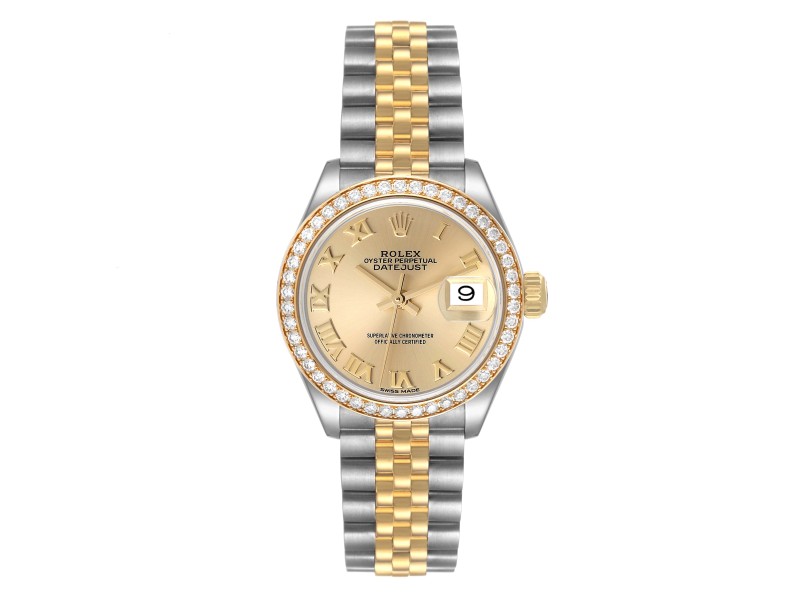 Rolex Datejust Steel Yellow Gold Diamond Bezel Ladies Watch  
