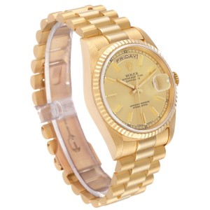Rolex President Day-Date Yellow Gold Champagne Dial Mens Watch  