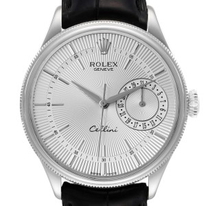 Rolex Cellini Date White Gold Silver Dial Automatic Mens Watch  