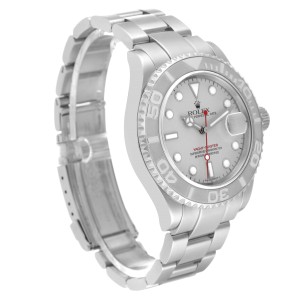 Rolex Yachtmaster Steel Platinum Dial Platinum Bezel Mens Watch 